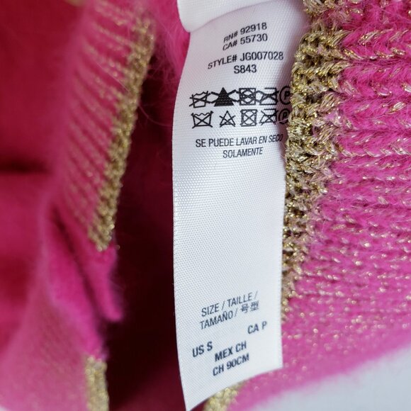 Juicy Couture Angora Blend Cardigan Longline Sweater Pink Fuzzy Soft size S - Picture 10 of 12
